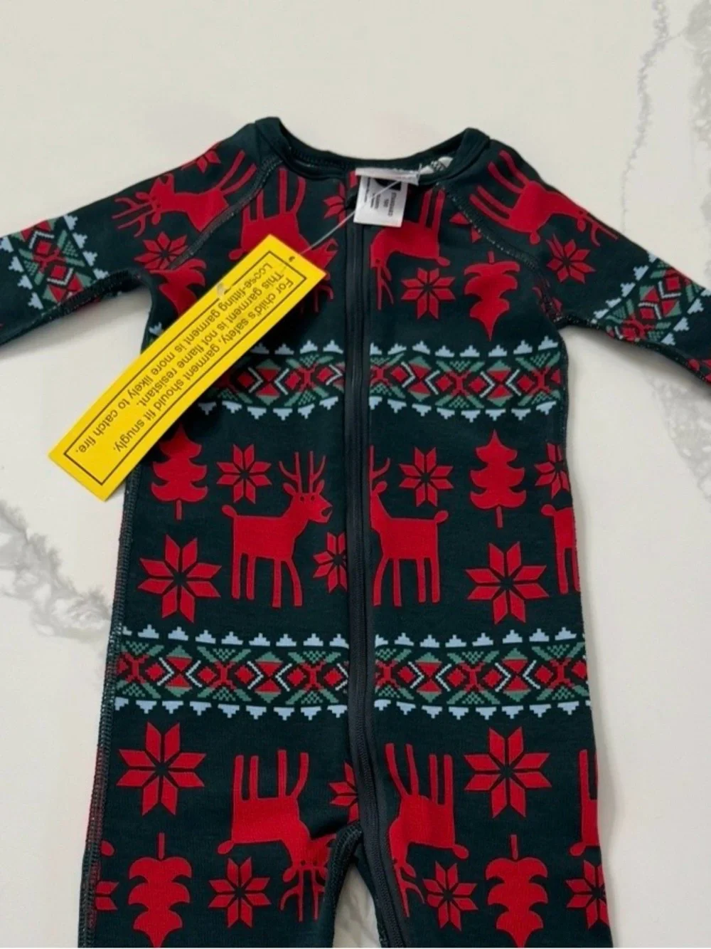 Hanna Andersson Holiday Christmas Reindeer Baby Sleeper Pajamas 6-12M
